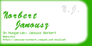 norbert janousz business card